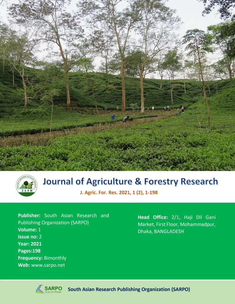 Journal of Agriculture and Forestry Research Issue Volume 1 | Issue 2
