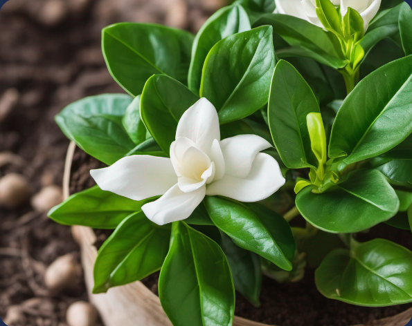 gardenia plant with healthy green leaves