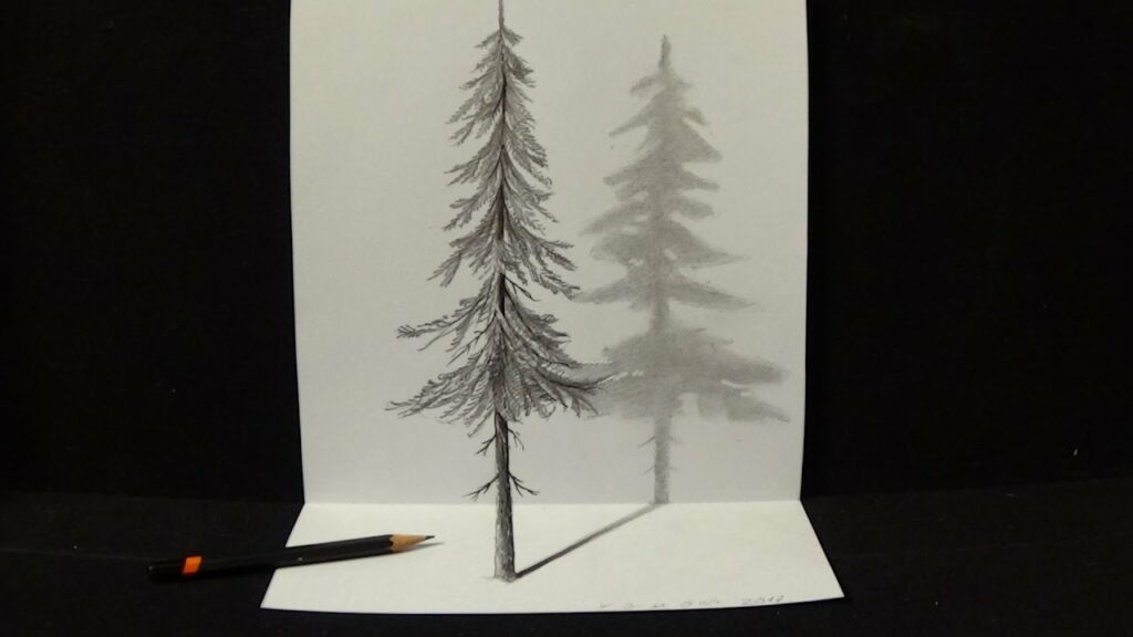 How to Draw Pine Trees in Pencil